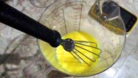 whisk the eggs in a bowl
