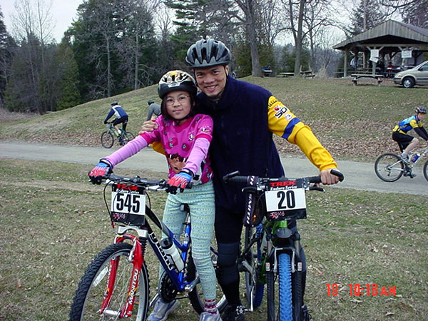 mountain bike race with daughter