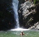 Splashing at Magkawas Falls in Lanuza, Surigao del Sur