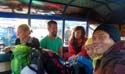 arriving in Vientiane on board the tuktuk with other travelers
