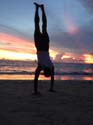 handstand on a sunset