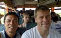 in the minivan from Siem Reap to Bangkok with fellow backpackers
