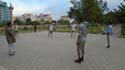 an afternoon local game of kick ball