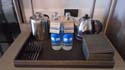 complimentary water, water kettle, compli tea and coffee