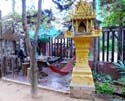 the spirit house - every house or establishment in Cambodia usually have one to provide a house for spirits who otherwise will live in their house