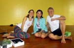 Tuyen arriving in Cebu to deepen her yoga practice. Here with Pascale Wettstein.