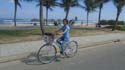 Tuyen confident on her bike, courtesy of Sanouva Hotel