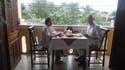 Tuyen and I over breakfast overlooking the river from the 2/fl resto of An Hoi Hotel