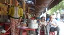 Tuyen and I enjoying market 'che' or Vietnamese sweets