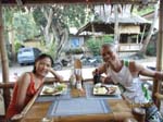 after-dive dinner with Tuyen...cold beer, BBQ, al fresco dining...can't get any better than this