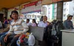 enjoying my banh mi in Phnom Penh while waiting for my Battambang bus