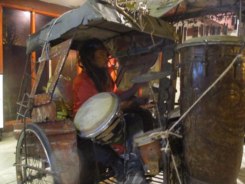 percussion inside a tricycle