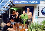 at Freediving Planet with the freedive crew - Christine, Mikey, Ronet, Metz and me (pic from Ronet)
