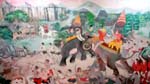 wall mural depicts the battle that took place centuries ago