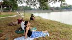 chilling at Chiang Saen Lake with Julie, Jessie and Edward