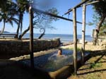 fresh spring water in the dipping pool and ocean salt water in the backdrop...great rinse after a beach bath