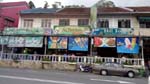 restaurants lining up the main street in Tanah Rata