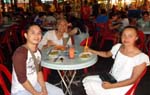at a foodcourt with Belarusian Tatiana and hostel staff