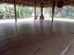 yoga space on wooden floors