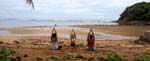 beach yoga with Cheng and Melissa