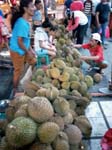 sidewalk durian at a cheap P30/kilo (US$0.65), but the weighing scale is usually a cheat!