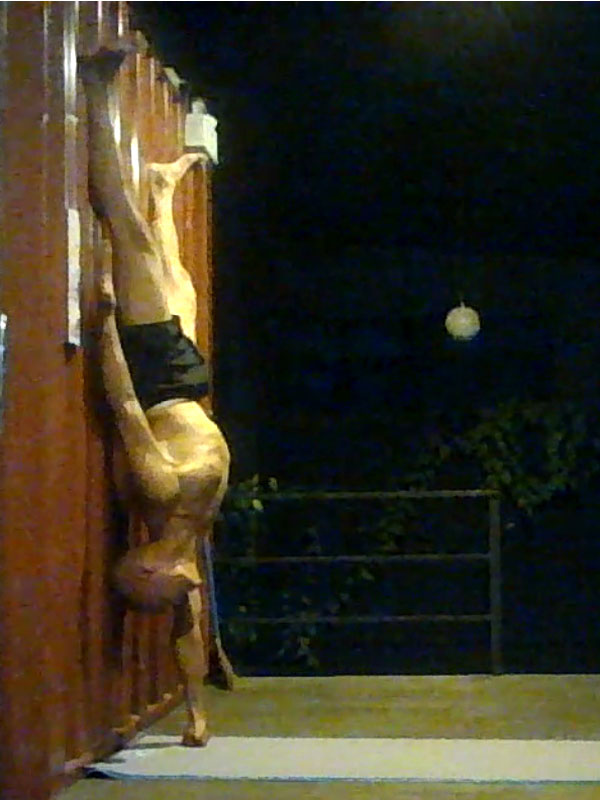 one-fist handstand for Mani Bandha