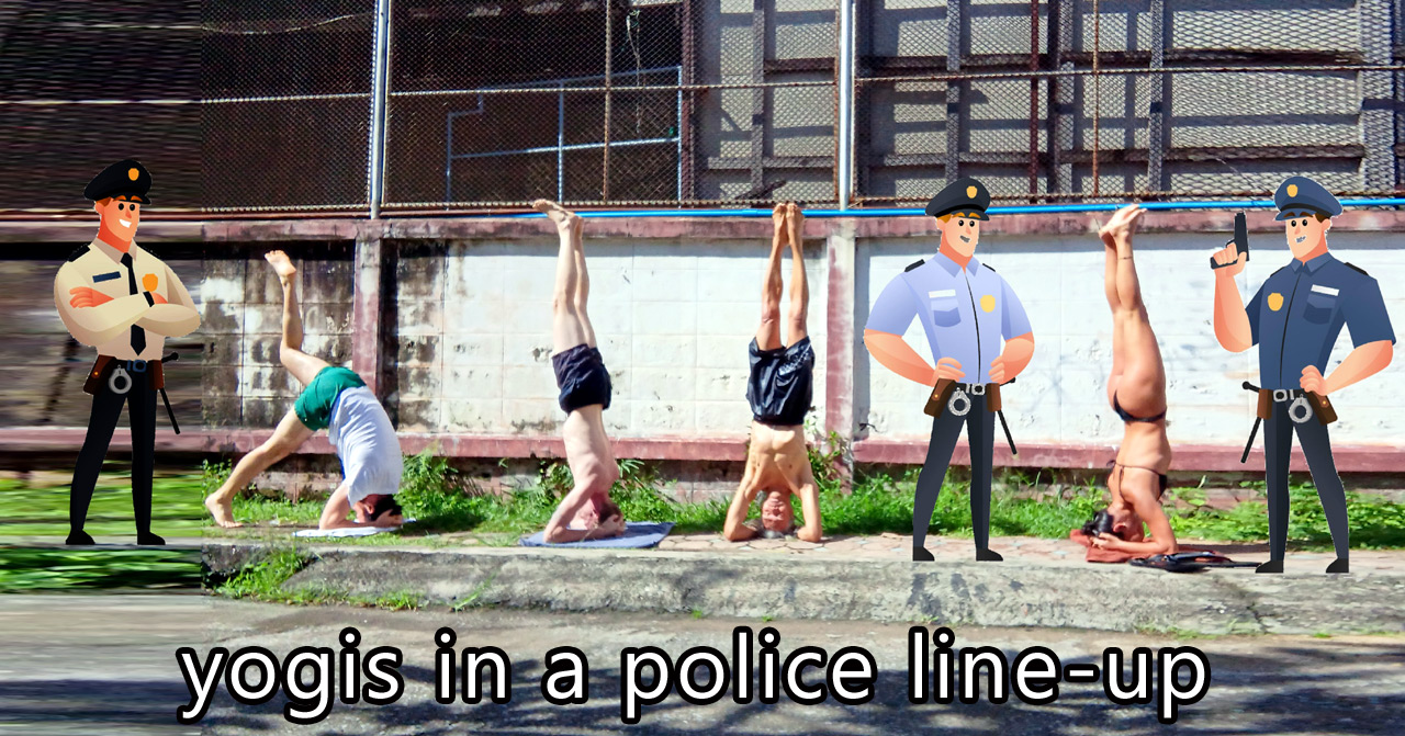 yogis in a police line up