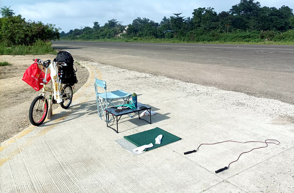 Yoga at the Tagbilaran Airstrip