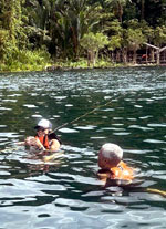 Splashing at Lake Danao, Ormoc